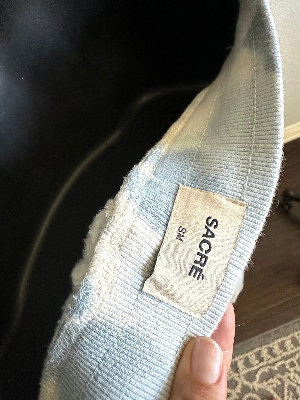 Sacre Tie Dye Sweatpants Blue White Drawstring Cuffed Size Small - Picture 5 of 6